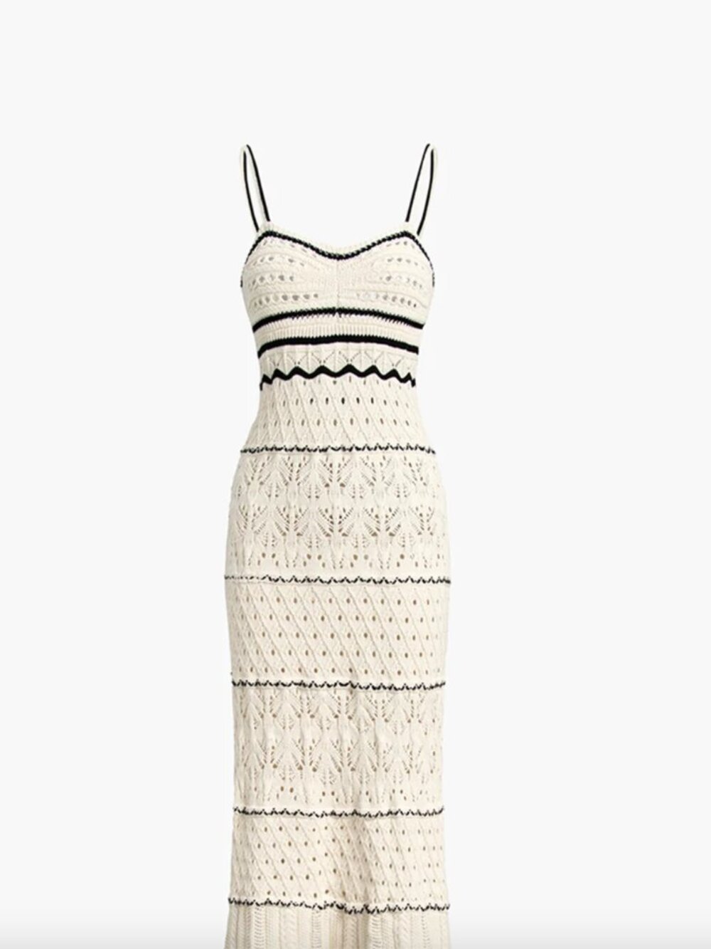 Commense Paros Crochet Eyelet See Through Maxi Dress, Off-White, Small